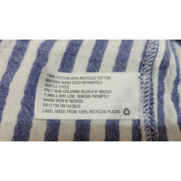 Women's Striped Long Sleeve Half Placket Blouse - Universal Thread, Blue XS - Picture 4 of 8